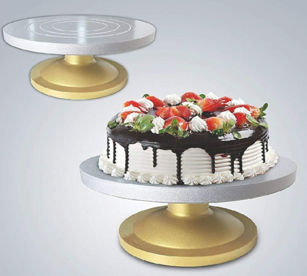 Baker's Cutlery 360 Rotating Cake Turn Table 12Inch, Turntable for  Professional Cake Decorating Turning Table for Cake Rotating and Decoration  Aluminum Alloy and Steel Cake Stand - Baker's Cutlery